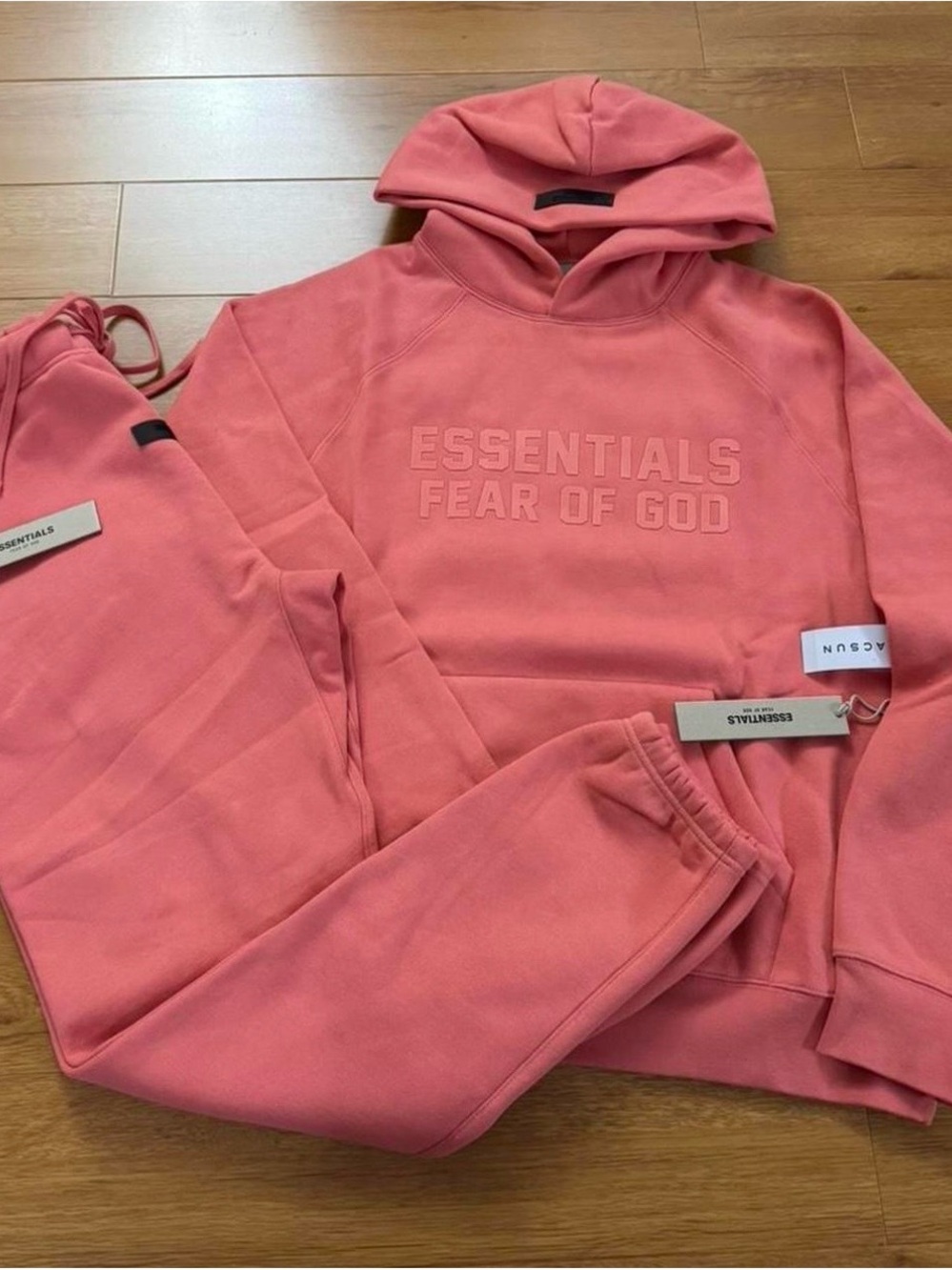 Unisex men and Women's Coral Pink Hoodie & Joggers Set